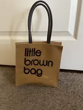 Bloomingdale's 'Little Brown Bag' Tote Thick Vinyl Brown Handles 9”