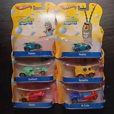 2012 Hot Wheels Spongebob Character Cars Set Of 6 - RARE Plankton Variation