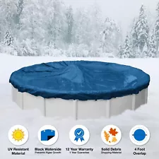 NO RESERVE AUCTION 30' Above Ground Winter Swimming Pool Cover 12 Yr 4FT OL