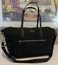 KATE SPADE CHELSEA WEEKENDER NYLON LARGE BLACK TOTE TRAVEL BAG SHOULDER CARRYALL