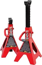 BIG RED AT42002R Torin Steel Car Jack Stands: 2 Ton (4,000 lb), Red, 1 Pair.