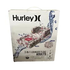 New Hurley Float Water Pink Palm Tree Lounger Chair Adult Pool 34” X 65”