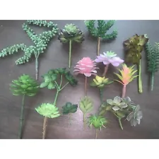 16 Pieces Succulent Plants Artificial DIY Crafting Floral Decor for Home Garden