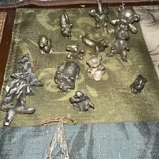 Lot Of 13 Miniature Pewter Figurines