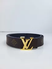 Louis Vuitton  Reversible Monogram Canvas Belt Brown Blue 85/34