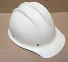 Vintage Original WHITE BULLARD 502 Fiberglass Hard Boiled HARD HAT IRONWORKER