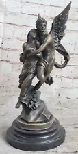 Signed Valentine Cupid Eros Art Bronze Sculpture Figurine Statue Masterpiece Art