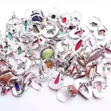 Hot Sale!! Quartz & Mix Gemstone 925 Sterling Silver Plated Bohemian Rings Lot ~