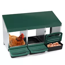 Chicken Nesting Boxes, 3 Hole Metal Chicken Egg Laying Box for Chicken Coop