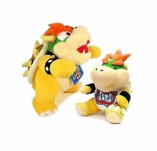 1Set of 2 10" Super Mario Bros King Koopa Bowser & 7" Bowser Jr Plush Stuffed