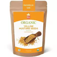 Organic Yellow Mustard Seeds–Certified USDA Organic-Spice for Pickling & Cooking