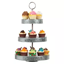 Cupcake Stand, Tiered, Dessert Table Display, Kitchen Tower, Galvanized Metal...