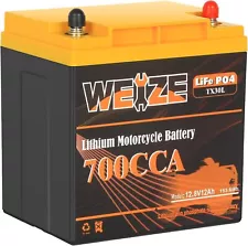 WEIZE YTX30L-BS Lithium Motorcycle Battery 12 Volt 12Ah 700CCA YIX30L ETX30L