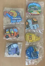 (7) FRIDGE MAGNETS SOUVENIR SRI LANKA WOODEN Elephant Tuk Tuk