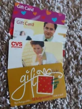 4 TOTAL - 3 DIFFERENT CVS GIFT CARDS & 1 WALGREEN -NO VALUE- EXPIRED OR USED