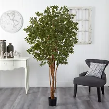 6’ Japanese Maple Artificial Tree with Natural Trunk Home Decor. Retail $266