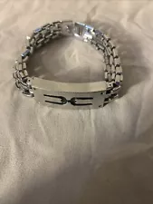 Tuning Element Stainless Steel Bracelet Silver Color Square Links