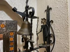 ANTIQUE/VINTAGE SPANISH REVIVAL WROUGHT IRON GATE BELL #102