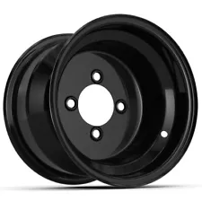 GTW 10 inch Steel Golf Cart Wheel | 3:4 Offset | Black | 4x101.6mm Bolt Pattern