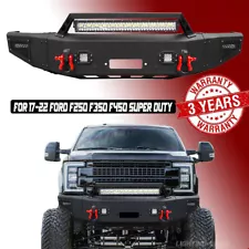 Steel Front Bumper W/ Winch Plate D-rings For 17-22 Ford F250 / F350 Super Duty