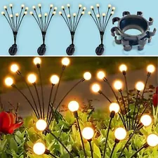 Solar Firefly Lights 4 Pack 8 LED Swaying Outdoor Garden Pathway Landscape Decor