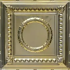 FROM PLAIN TO BEAUTIFUL IN HOURS Ceiling Tile 24.25" Decorative Lay-in Tin Gold