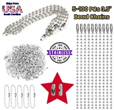 10 - 100 PCS Stainless Steel 3.5" Ball Chain For P38 & P51 Can Openers