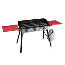 Camp Chef Pro 90X Three-Burner Stove System with Removable 3-Sided Windscreen