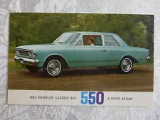 1963 Rambler Classic 550 2 door postcard NOS