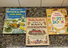 Betty Crocker's LOT of 3 spiral Cookbooks 58'-60. Dinner for Two, Party, Easy En