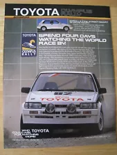 TOYOTA OLYMPUS RALLY MOTORSPORTS COROLLA FX16 STREET SMAR ADVERT A4 SIZE FILE 24