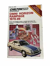 Rampage Omni Charger TC3 1978-1989 Shop Service Repair Manual Engine Guide Body (For: 1987 Plymouth Horizon)