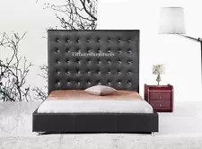 #4006 Gorgeous Modern Queen Size Black PU Leather bed