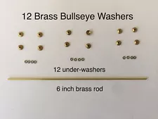 12 Brass Bullseye Collars Washers pins to repair Old Sheffield Straight Razors