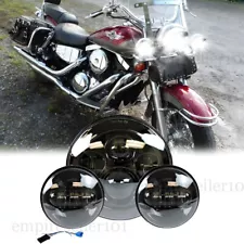 7 inch LED Headlight + Passing Light For Kawasaki VN Vulcan 500 750 800 900 1700