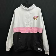 Odd Future Windbreaker Adult Size Large White Double Sided OFWGKTA 1/4 Zip