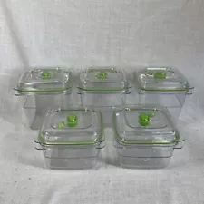 FoodSaver Food Storage Vacuum Canisters Container Lot of 5 with Lids Marinating