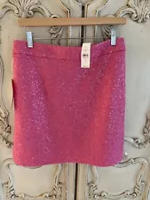 The Loft Hot Pink Sequins Mini Skirt NWT 6