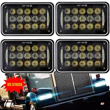 4X DOT Approved 4x6" Halo LED Headlights DRL for Kenworth Peterbilt Freightliner (For: Kenworth)