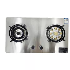 Adjustable 2 Gas Hob Stainless Steel Double Cooker Kitchen Cooker Stove