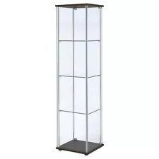 Coaster Contemporary 4 Shelf Glass Curio Cabinet in Cappuccino