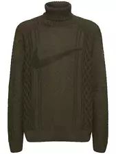 Nike Life Cable Knit Turtleneck Sweater Cargo Khaki FB7770 325