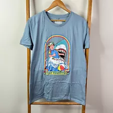 Steven Rhodes Shirt Mens Extra Large Stay Positive Shark Blue Short Sleeve