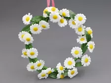 A daisy-trimmed wreath for American Girl 18" Doll Kirsten’s Birthday Outfit