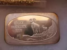 1-OZ.999 SILVER RARE USSC THE ROCKY MOUNTAIN RAM BAR +GOLD $ CRASH INSURANCE