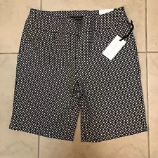 Jasmine & Juliana Shorts Womens 8 Classic Fit Stretch Black & White Geometric