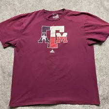 Texas A&M Aggies Shirt Adult 2XL XXL Maroon Adidas SEC Football Texas Flag Men