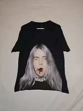 Billie Eilish Tarantula Spider Mouth 2019 Tour T-Shirt Size L Black T-Shirt