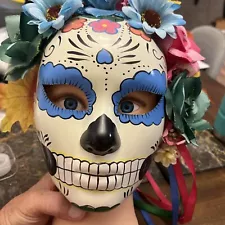 Sugar Skull Mask Halloween Masquerade Party Mardi Gras DIY Day of the Dead EUC