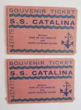 S.S. Catalina Souvenir Ticket Stubs Travel Ephemera Port Los Angeles & Island